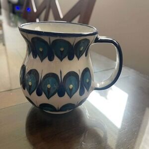 Mayan Ken Pottery Mug,‎ Hand Painted Folk Art, Guatemala Ceramic Cup